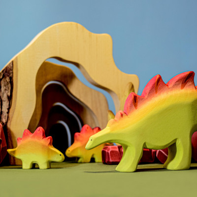 Artisanal Wooden Stegosaurus Baby by BumbuToys