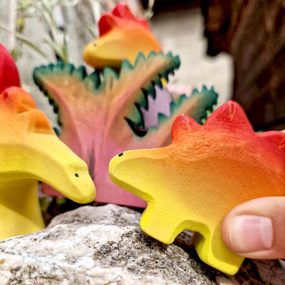 Delightful Wooden Stegosaurus Baby for Dinosaur Lovers