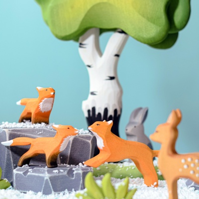 Play and Learn Wooden Fox Family
