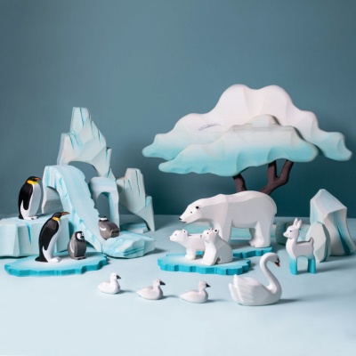 Set of cool-toned sensory rocks, bringing the arctic chill to playtime.