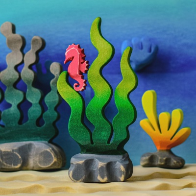 "Ocean Water Wooden Element - Calming Blue Hues for Peaceful Play