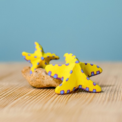 Close-up of the vibrant Yellow Starfish Set, showcasing eco-friendly craftsmanship