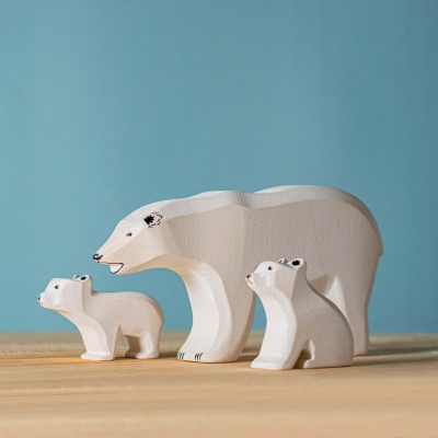 Artisanal Small Polar Bear by BumbuToys, perfect for nature-inspired play.