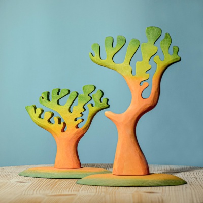 Sustainable Wooden Dino Trees for Mesozoic Era Play