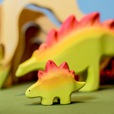 Child-Safe Stegosaurus Baby Wooden Dinosaur Toy