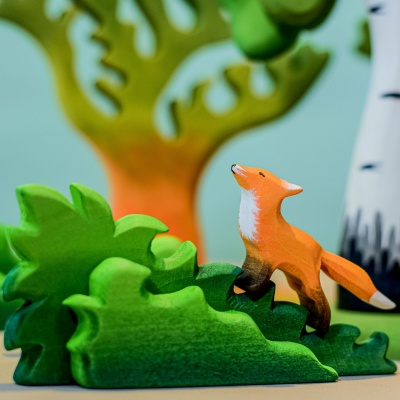 Educational Wooden Figurine of Fox Cub