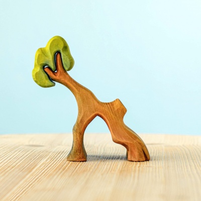 Handcrafted wooden hollow tree figurine