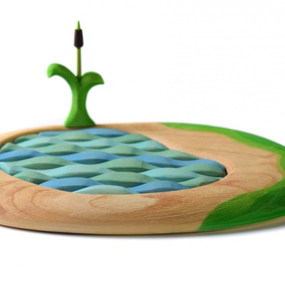 Lake set with other nature-themed wooden toys