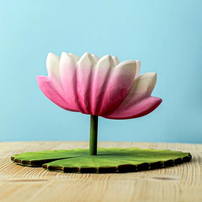 Wooden Lotus Flower Sculpture | Serene Decor | BumbuToys