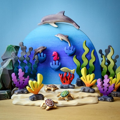 Vibrant Wooden Seabed and Shells - Inspired by Natural Marine Beauty