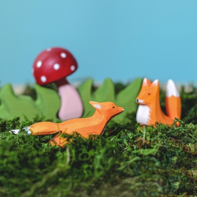 Wooden Fox Cub for Imaginative Storytelling