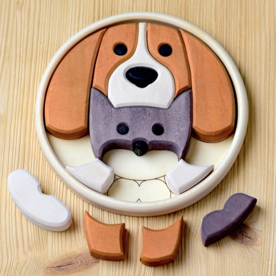 Sustainable Wooden Puzzle Featuring Dog and Cat Friendship