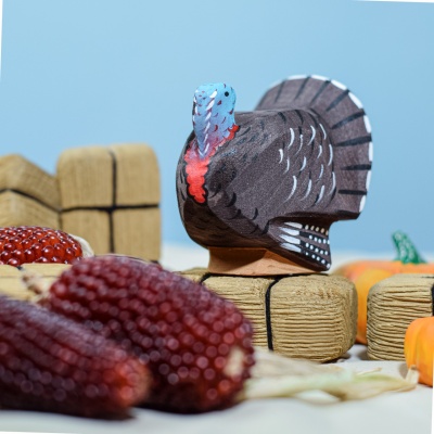 Wooden farm bales by BumbuToys, a tactile tool for interactive learning and play