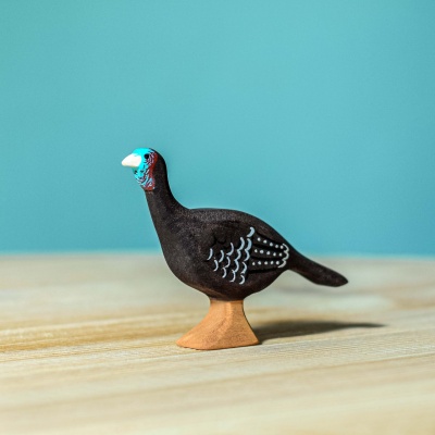 Handcrafted wooden Turkey Hen toy by BumbuToys, perfect for educational play.