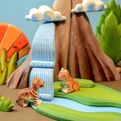 Intricately Designed Wooden Lava Flow for Creative Play