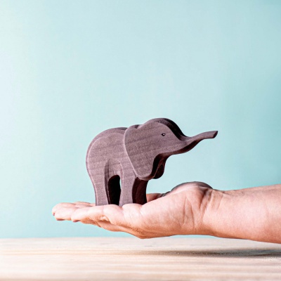 Eco-friendly small elephant figure from BumbuToys, perfect for eco-conscious playtime