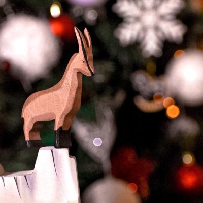 Heirloom-quality wooden Goat from BumbuToys, a symbol of agility and strength