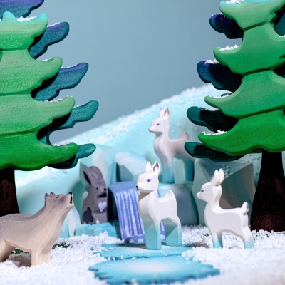The Grey Sitting Rabbit from BumbuToys, an eco-friendly toy that captures the quiet beauty of the forest.