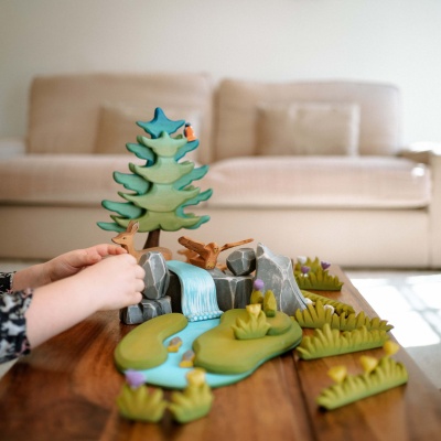 The Large Green Spruce, a non-toxic and beautifully crafted tree by BumbuToys, safe for all ages.