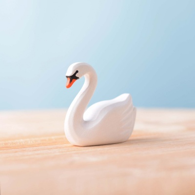 Graceful "Swan" wooden figure by Bumbu Toys with elegant hand-painted details.