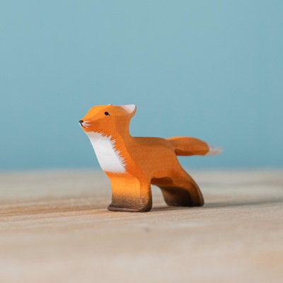 Artisan Fox Sitting Wooden Figure