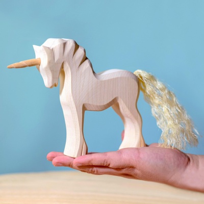 Sustainably Sourced Wooden Unicorn in Naked Finish