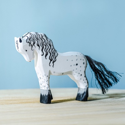 BumbuToys' White Horse, a symbol of equine beauty and grace in exquisite wooden form.