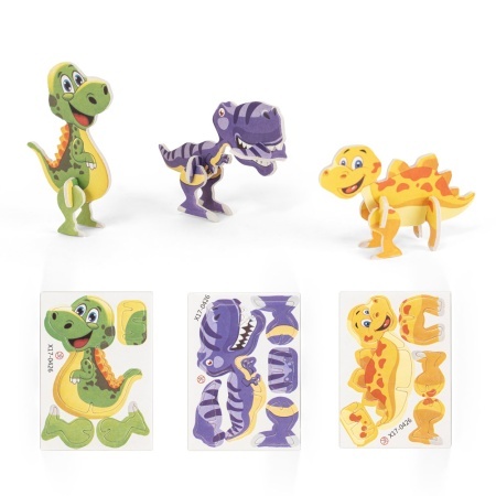 DINOSAURUS. Puzzle 3D din hârtie și EVA în formă de dinozaur