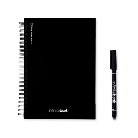 STARTER KIT INFINITEBOOK A5. Setul include un "Infinitebook", kit de curățare, marker și suport pentru marker