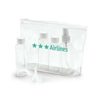 DENIRO. Geantă cosmetică etanșă din PVC - Transparent - 65 mL, 60mL, 80mL - Img 2