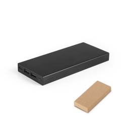 DOROTHY 10. Power bank 10'000 mAh din aluminiu reciclat (100% rAL) - Negru - Img 1