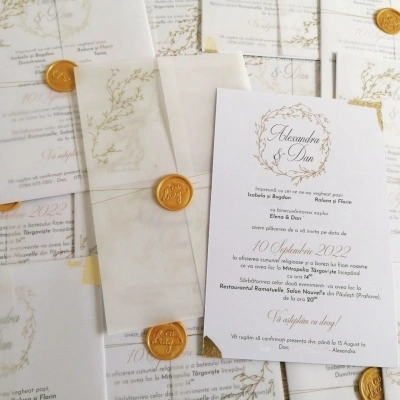 Invitație eleganta cu invelioare de calc - Img 2