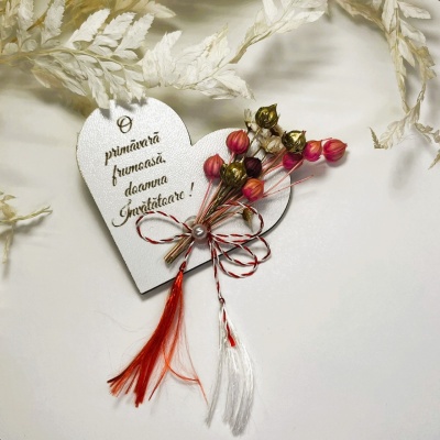 Mărtisoare personalizate cu nume si flori uscate in cutie - Img 5