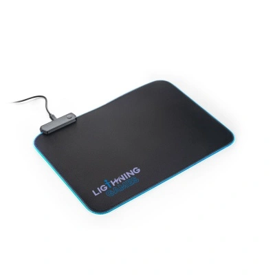 THORNE MOUSEPAD RGB. Mouse de gaming mat cu lumini LED RGB din poliester - Negru