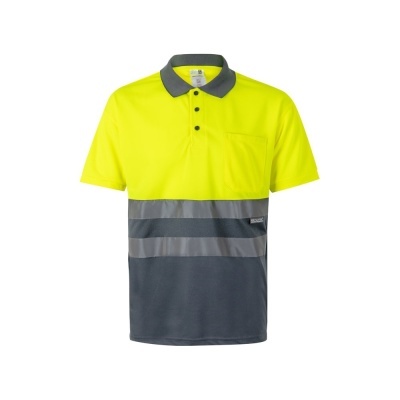 VL CUPID. Tricou polo bicolor bird-eye (160g/m²) cu mâneci scurte, din poliester (100%) - Img 4