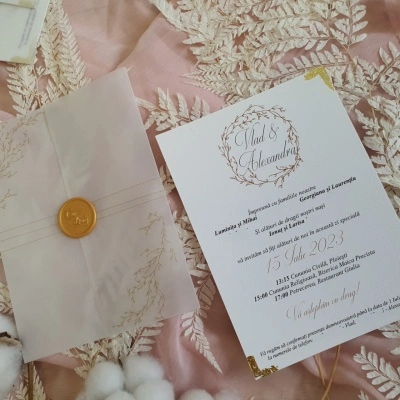 Invitație eleganta cu invelioare de calc - Img 3