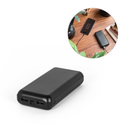 LEAKEY 20. Power bank 20'000 mAh în ABS reciclat (100% rABS) - Negru - Img 6