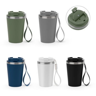 SPITZ. Cana de călătorie din oțel inoxidabil (90% reciclat) cu perete exterior din PP și finisaj mat 460 mL - Img 6