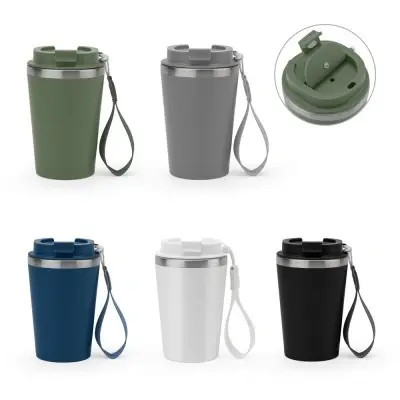 SPITZ. Cana de călătorie din oțel inoxidabil (90% reciclat) cu perete exterior din PP și finisaj mat 460 mL - Img 6