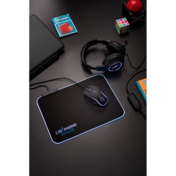 THORNE MOUSEPAD RGB. Mouse de gaming mat cu lumini LED RGB din poliester - Negru - Img 2