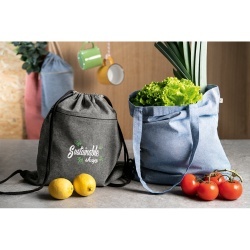 CHANCERY. Sacoșă cu cordon din bumbac reciclat (70%), poliester (30% rPET) (140 g/m²) - Img 1