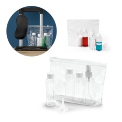 DENIRO. Geantă cosmetică etanșă din PVC - Transparent - 65 mL, 60mL, 80mL - Img 5