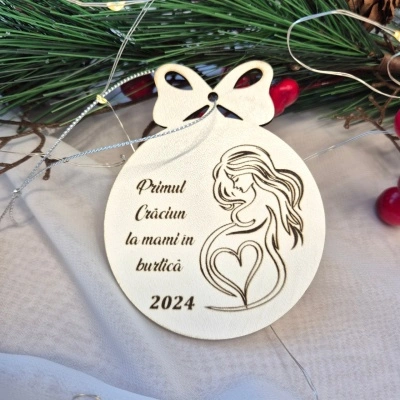 Glob personalizat „Primul Craciun la mami in burtică”
