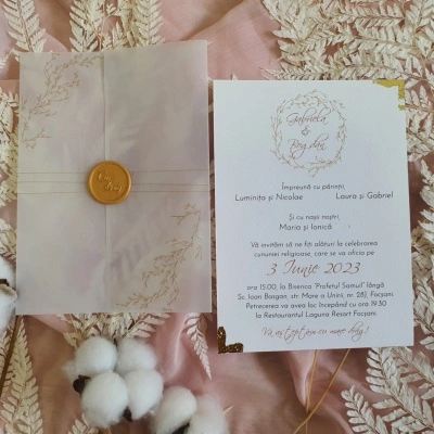 Invitație eleganta cu invelioare de calc - Img 4