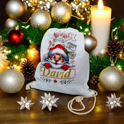 Sac personalizat cu nume pentru Crăciun - Cadoul perfect pentru cei dragi!