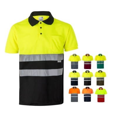 VL CUPID. Tricou polo bicolor bird-eye (160g/m²) cu mâneci scurte, din poliester (100%) - Img 6