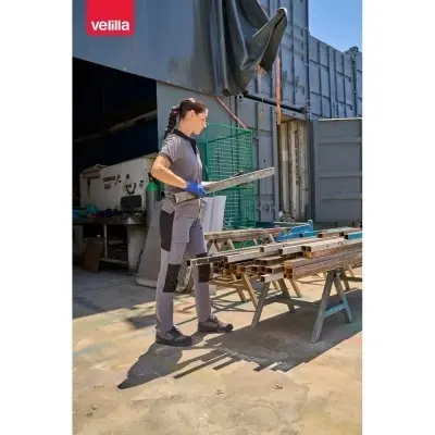 VL VELES. Cămașă polo piqué stretch bicolor (200 g/m²), cu mâneci scurte, din poliester (96%) și elastan (4%)