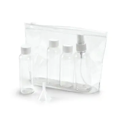 DENIRO. Geantă cosmetică etanșă din PVC - Transparent - 65 mL, 60mL, 80mL