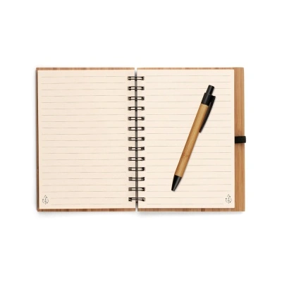 DICKENS A5. Caiet A5 spiralat din bambus cu hârtie 100% reciclată - Img 3