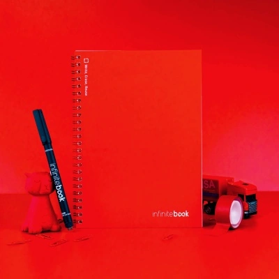 INFINITEBOOK PLAIN A5. "Infinitebook" cu copertă flexibilă și 15 pagini simple de tip tablă albă - Personalizat - Img 3